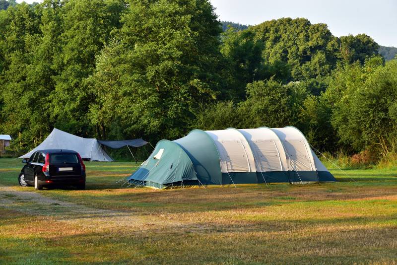 Campsite with the tunnel tent